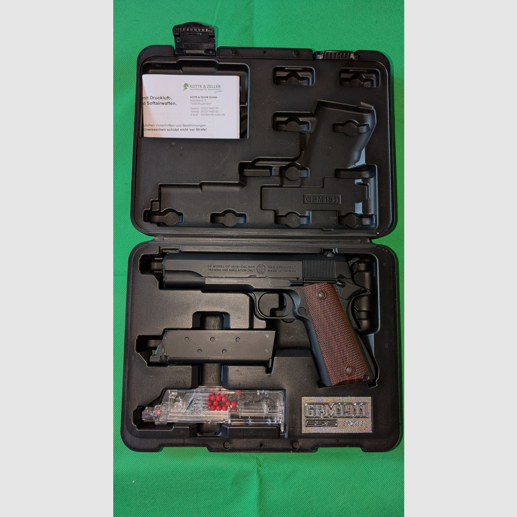G&G GPM1911 Vollmetall GBB 6mm BB Airsoftpistole, Colt 1911, inkl. Pistolenkoffer, versandkostenfrei in D
