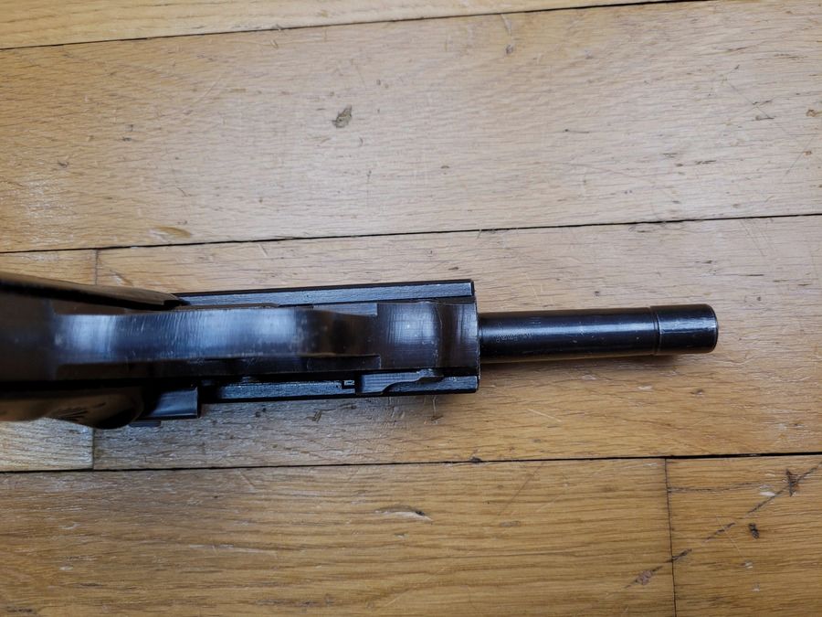 Sehr schöner Walther P38 Pistol – Seltene Mauser-Fertigung während der französischen Besatzung für Indochina – Seltenes Code SVW46 – Originalbrünierung – Mono-Seriennummer – TBE +, Bild 9 von 18