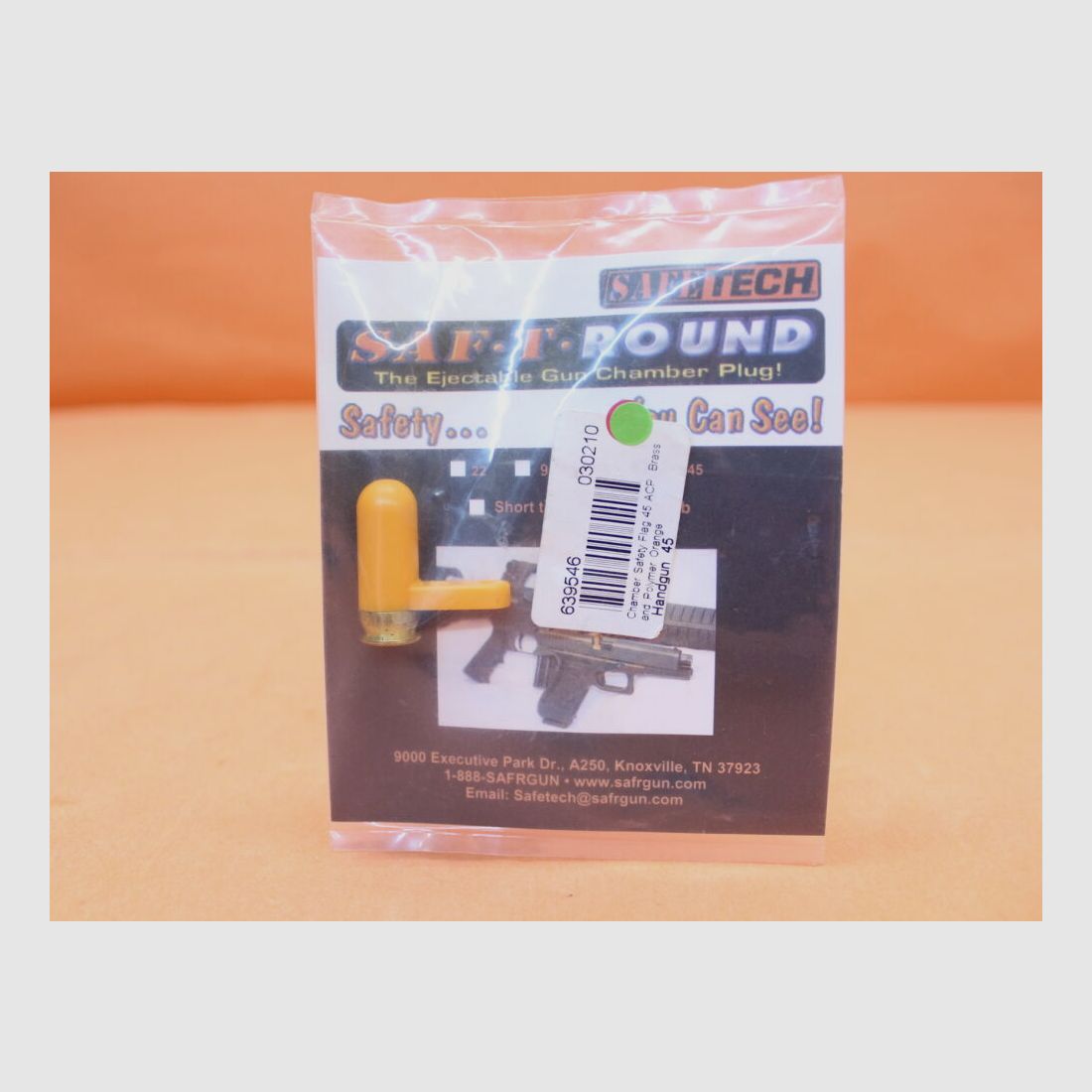 Safe Tech SafeTech Saf-T-Round: Sicherheitspatrone .45Auto Polymer orange/ Messing Long Tab, Bild 1 von 2