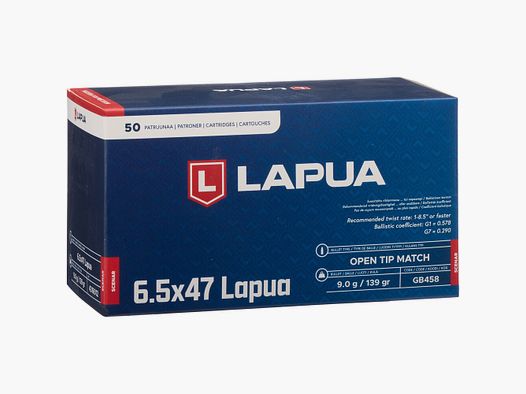 6.5×47 Lapua Scenar OTM 9g/139grs.