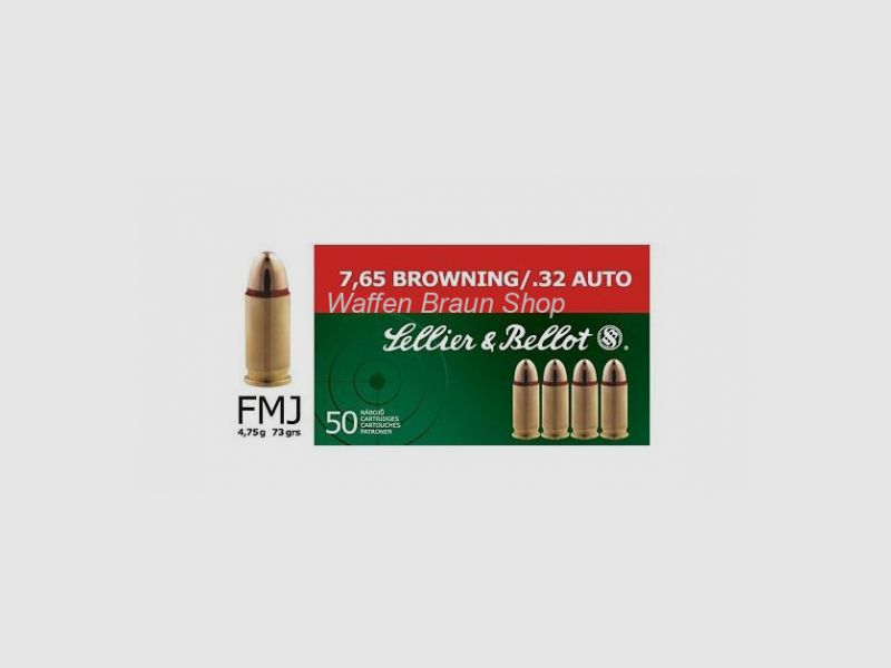 S+B 7,65mm Brow. FMJ 73grs. 50St