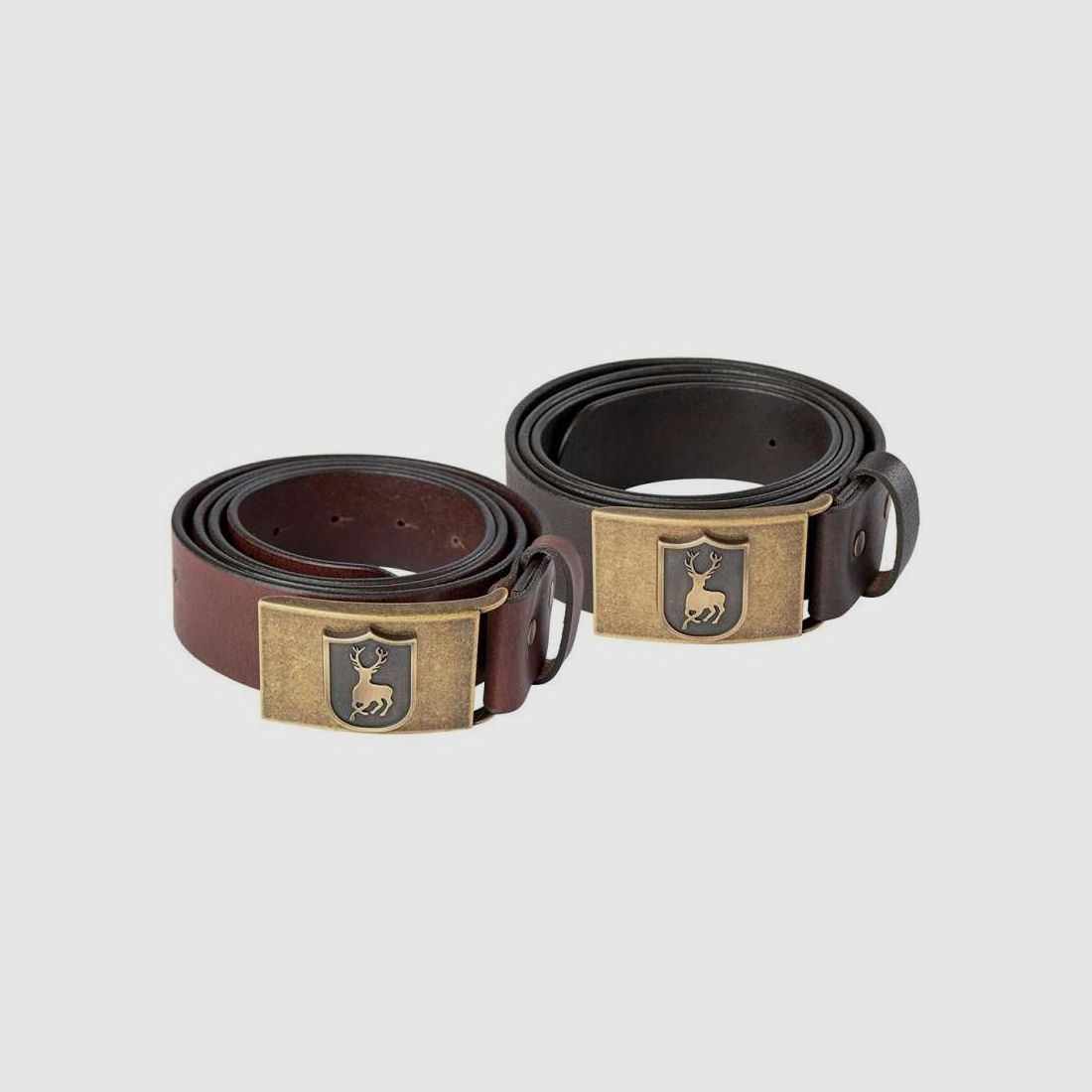 Deerhunter leren riem met hertmotief gesp, afbeelding 1 van 2