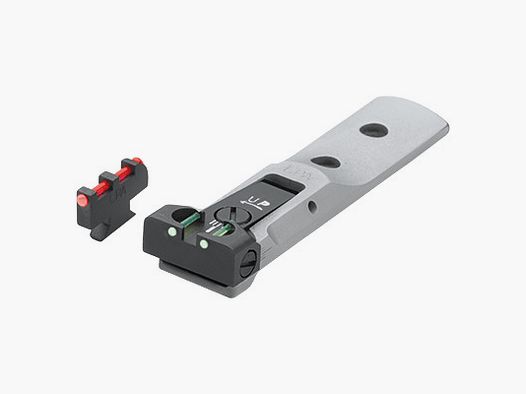 Conjunto de visor de micro ajuste de fibra óptica S&W LPA plata TXT03F2