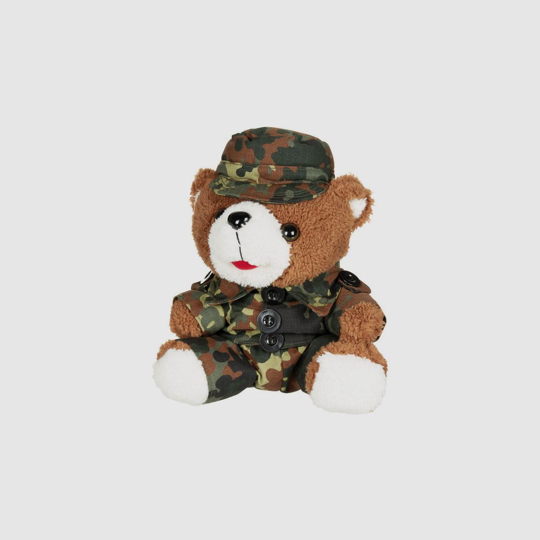 BW-TEDDYBÄR MIT MÜTZE - 28CM - FLECKTARN