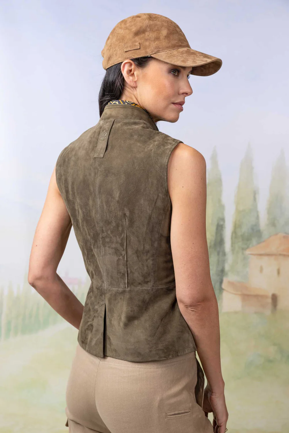 Gilet en cuir Habsburg Elsenheim en olive, image 2 sur 5