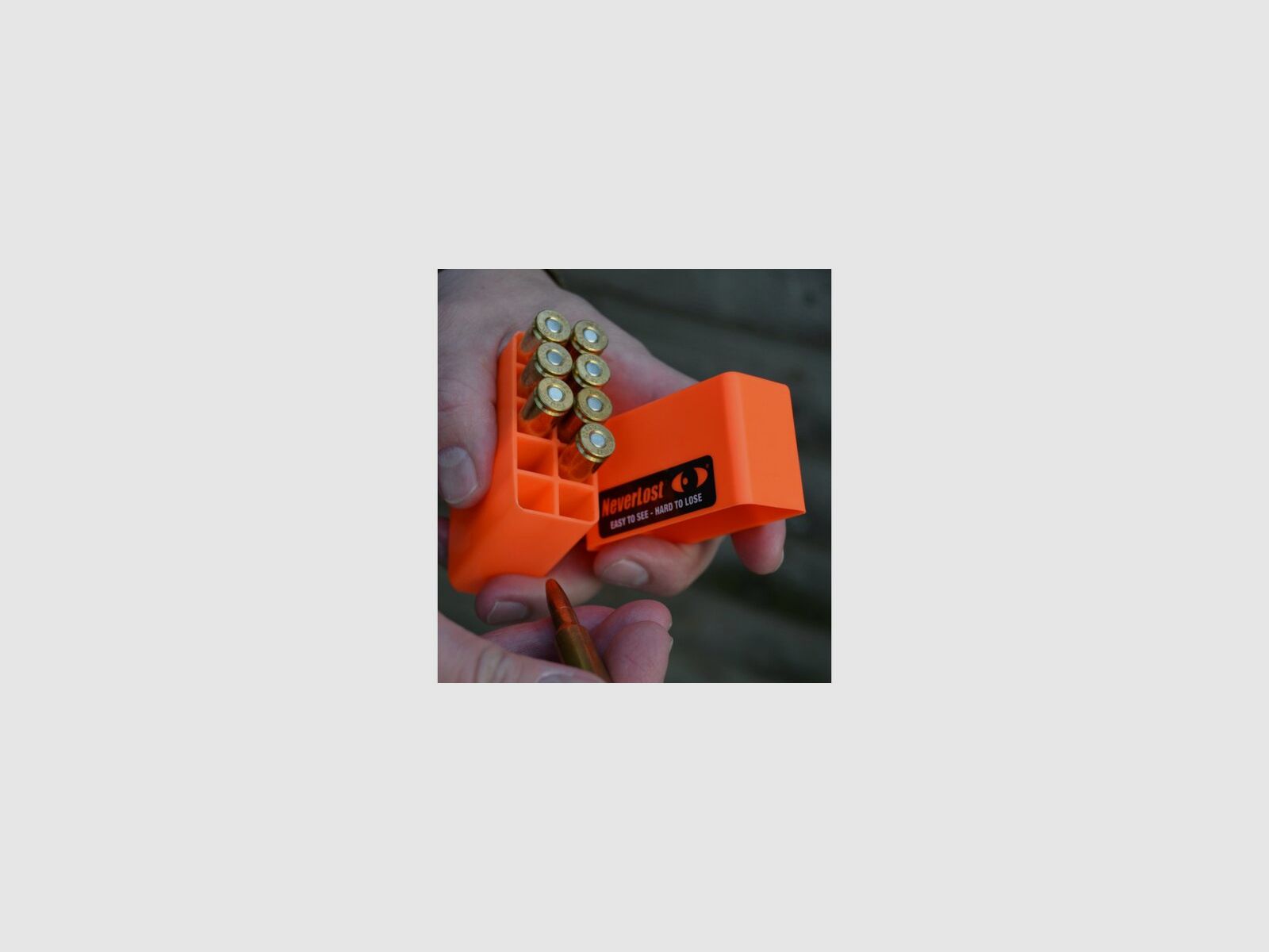 NEVERLOST cartridge box, 10 cartridges, caliber 6.5 - 9.3