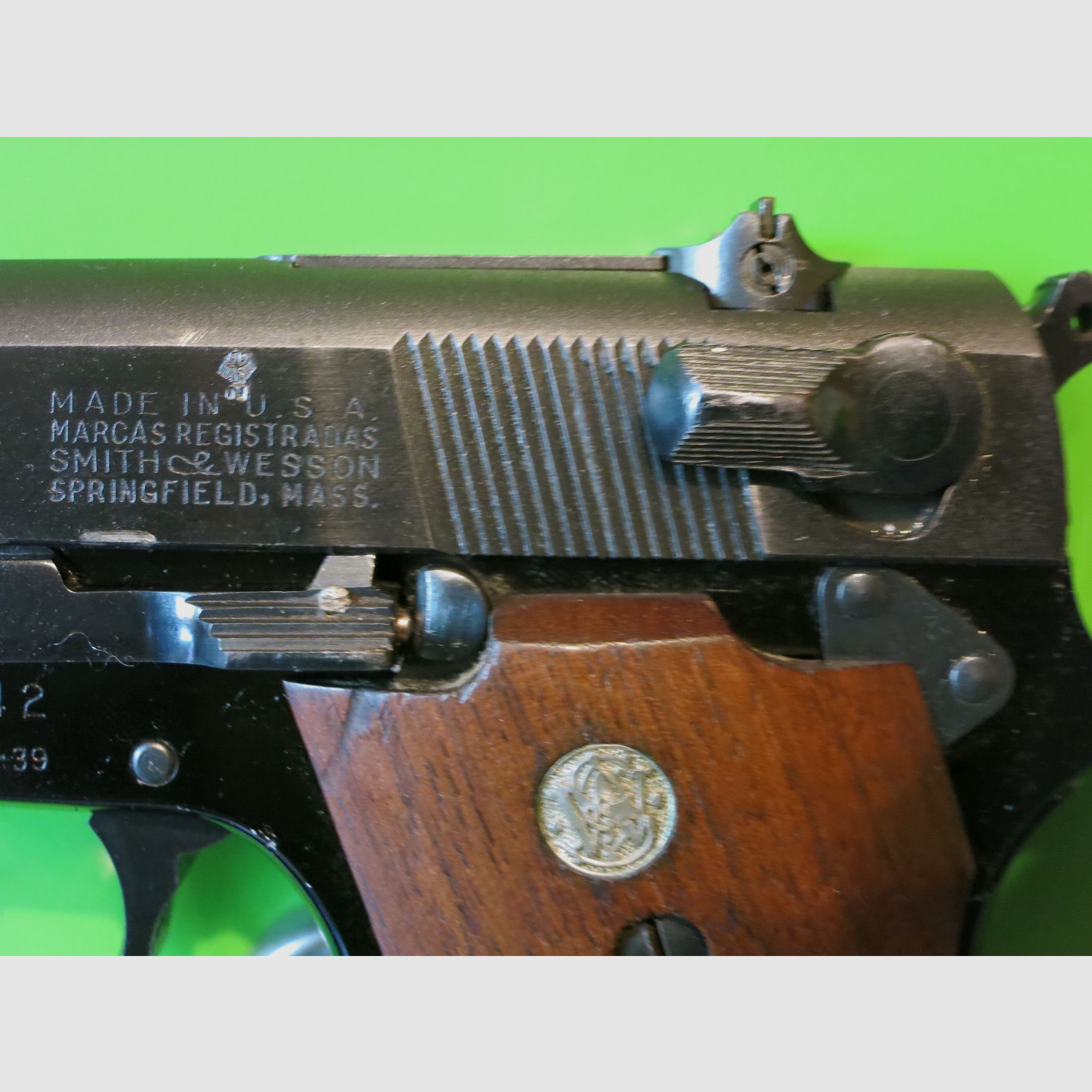 Smith & Wesson Model 39, 9 mm Para -CTG-, 1911, sport pistol #56-
