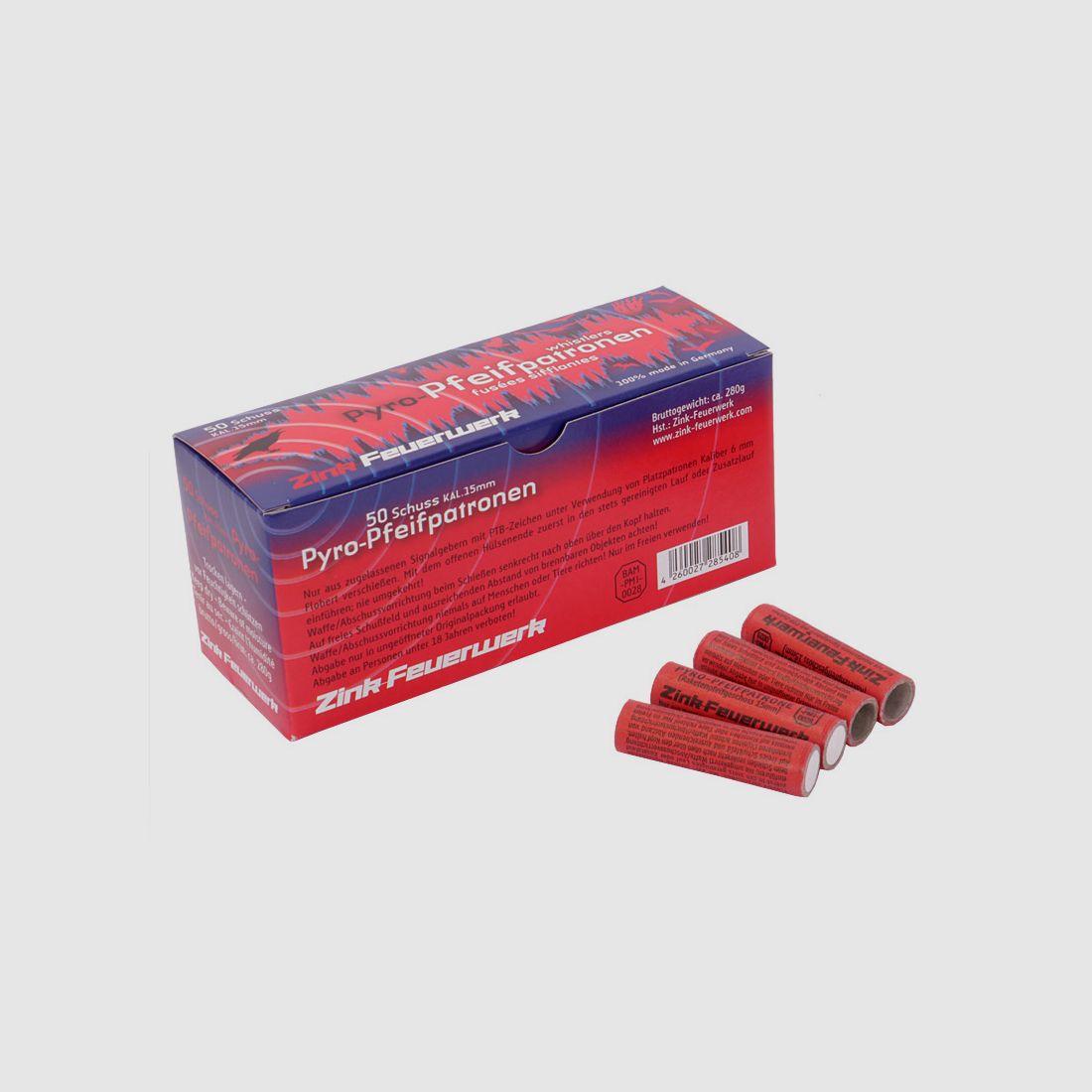 Pyro Zink Pyro-Pfeifpatronen 50 StĂĽck (P18)