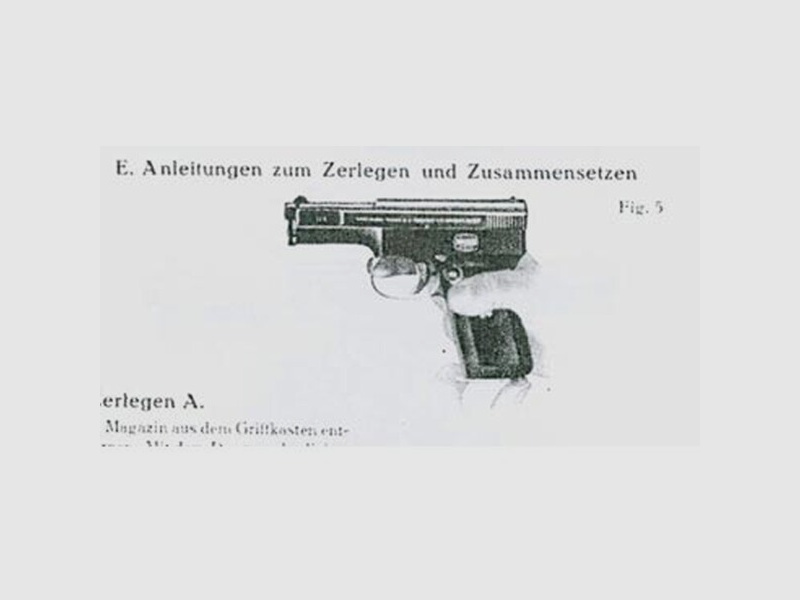 Nachdruck Bedienungsanleitung Pistole Mauser Modell 14