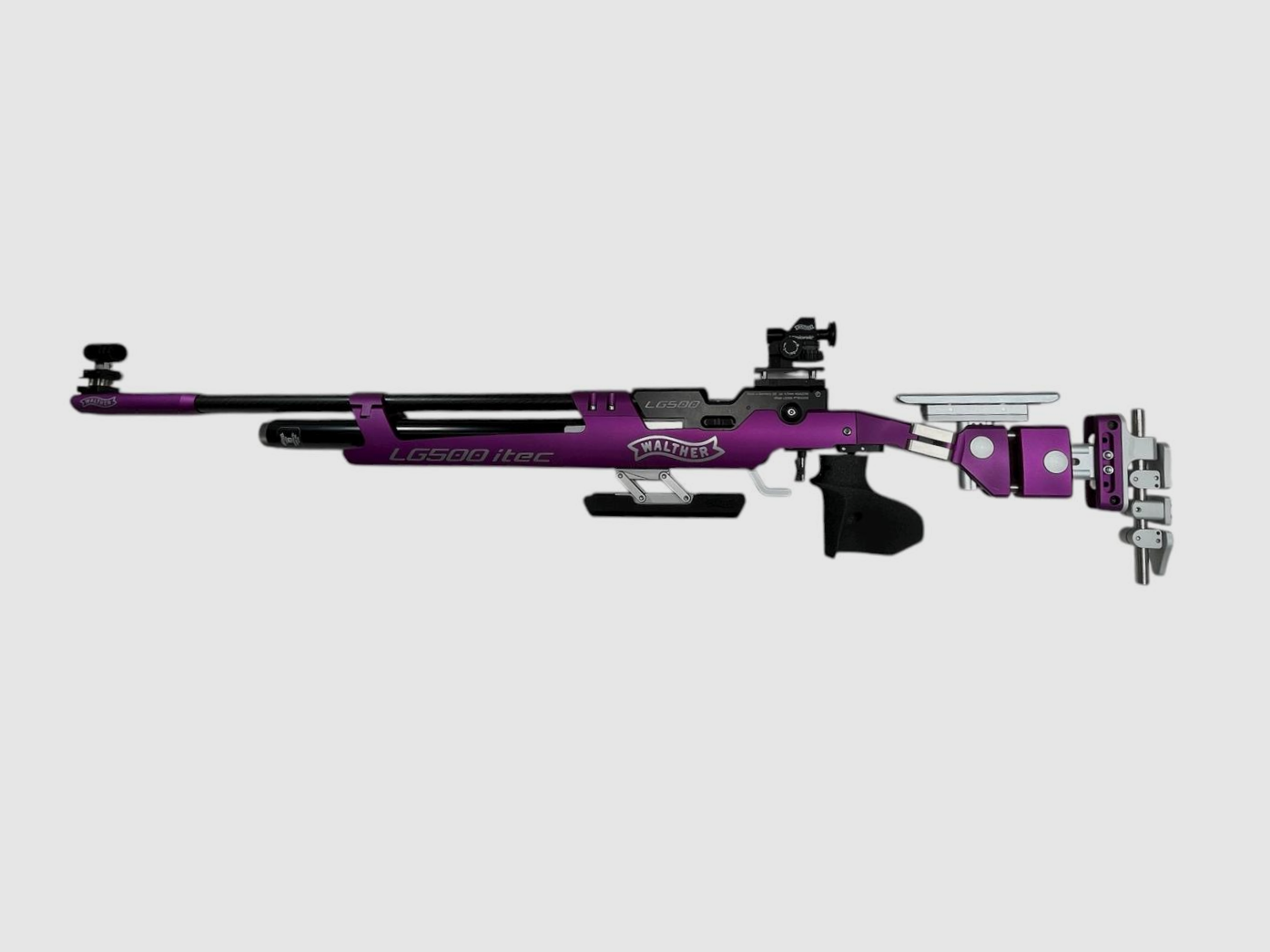 Carabina de aire comprimido WALTHER LG500-M itec MM morado cal. 4,5mm para diestros, imagen 2 de 2