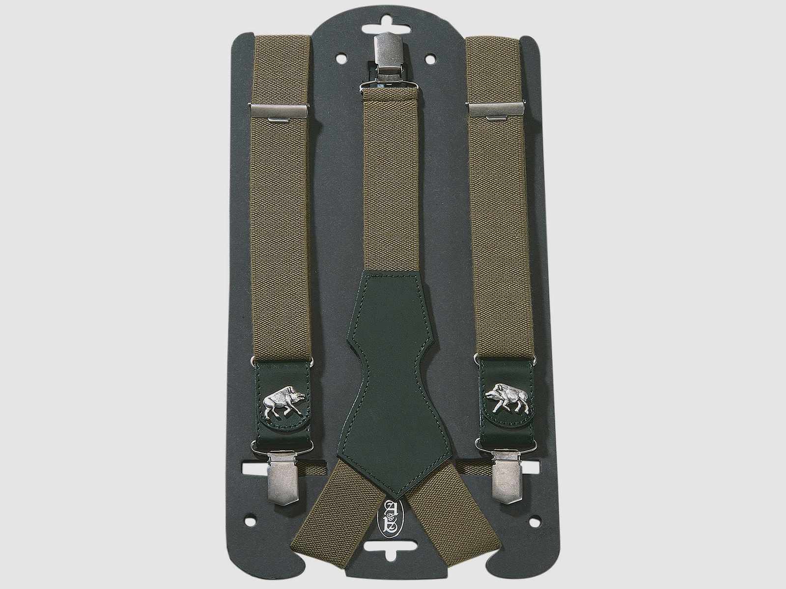 AKAH suspenders with pig and fastening clips