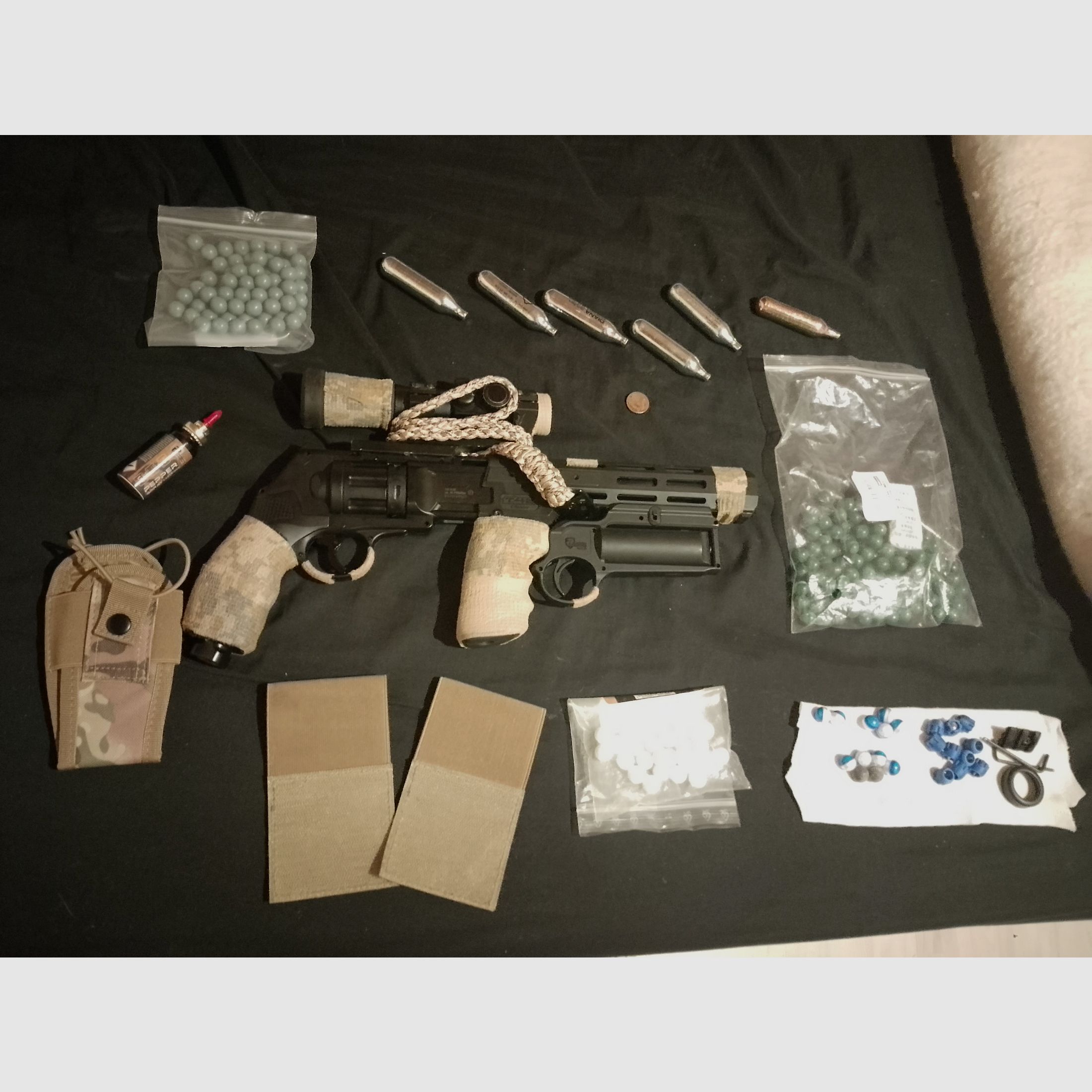 Actualización Long T4e HDR50 Tactical Rifle Kit Punto Rojo Láser Balas de Goma RAM Paintball Markierer Cal .50 Set Cápsulas CO2 Revolver Lanzador de Pimienta cañón largo Red DOT, imagen 1 de 6