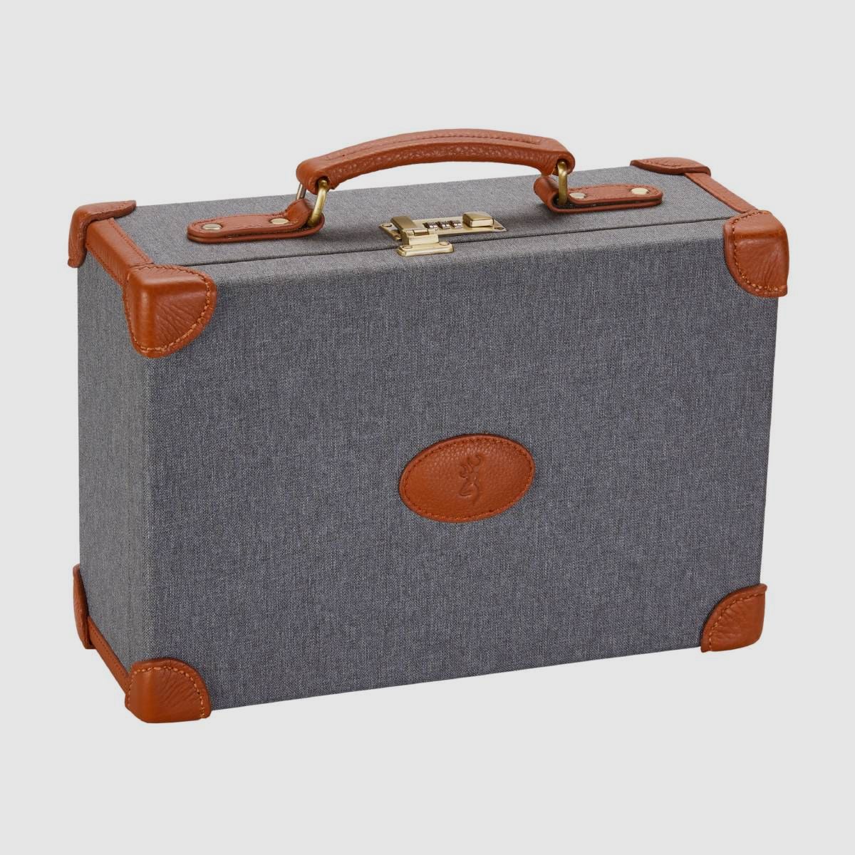 Browning Ammo Case Oryx / Grau mit Lederecken / ca. 200 Schuss Kapazität