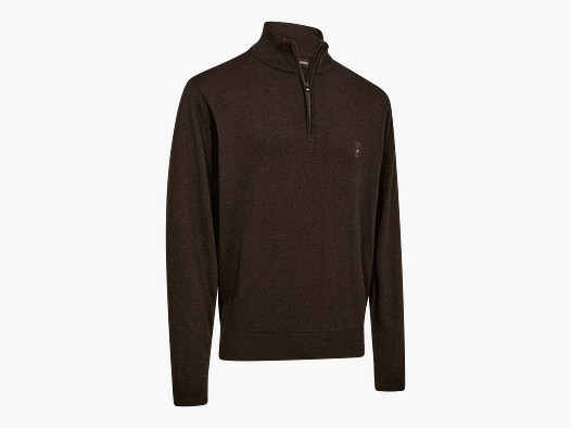 Deerhunter Harrington ½-Zip Knit Brown melange S
