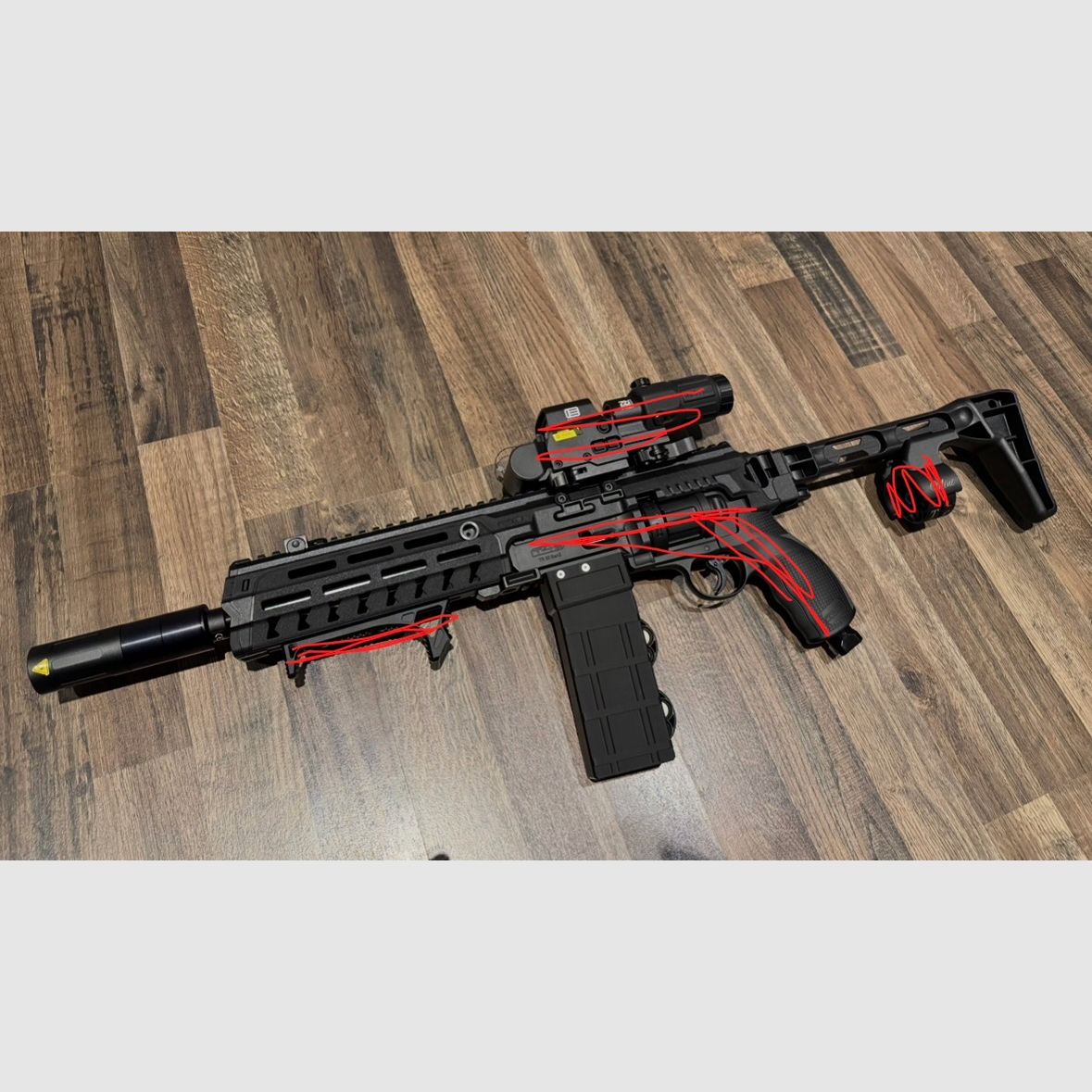 T4E Carbine Conversiekit voor HDR50 TR 50 X-Tracer Booster Flip-up Visieren Munitie Tracer UX Nano Point 3