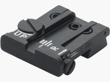 LPA TPU92BE07 regulowany mikrometr tylny celownik do Beretta 92, 96, 98, M9, Stock, Brigadier, 90Two – Czarne pole widzenia