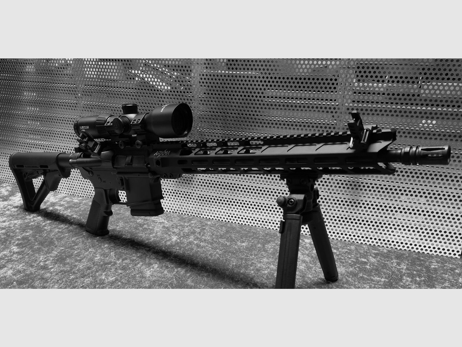 BM Custom AR15 semi-automatic rifle 16" .223 Rem Magpul bipod