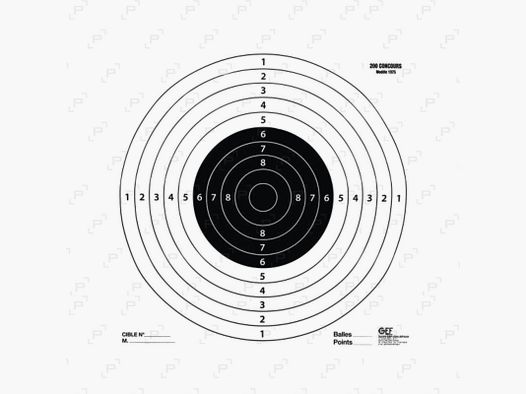 Cibles de tir en carton GEF CARABINE 200m GEF 85 x 85 cm