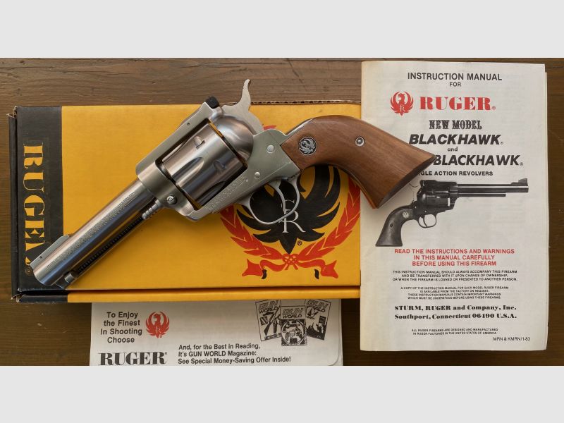 Ruger New Model Blackhawk 5"-Lauf stainless .357Mag .357 mit original Box und Papieren