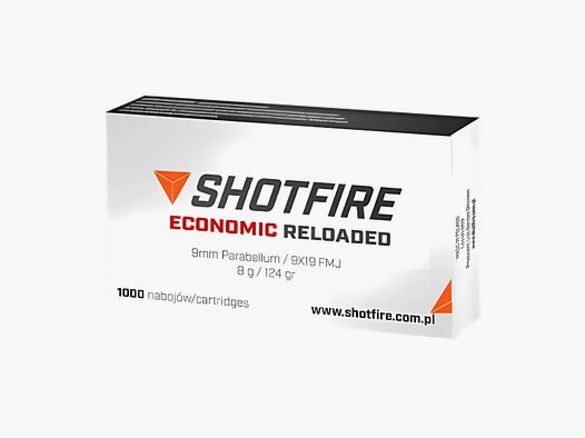 9x19 Shotfire FMJ Economic Reloaded 124gr/8g