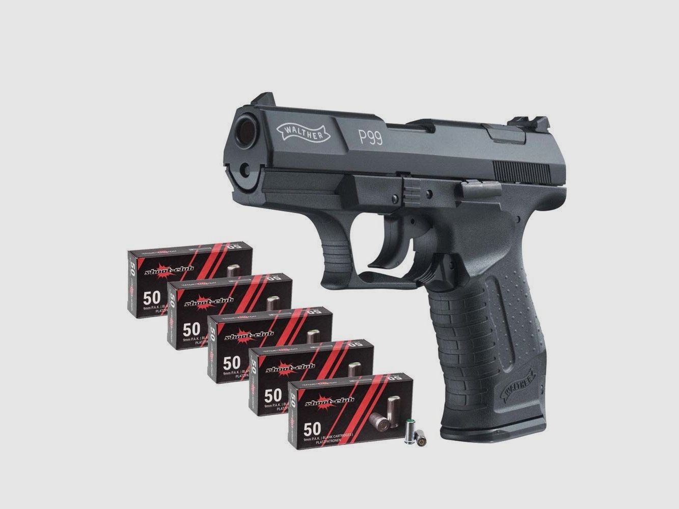 Walther P99 pistola a salve con 250 cartucce a salve