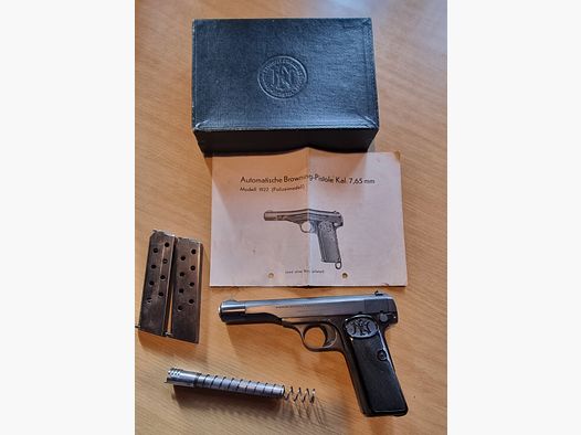 FN Modell 1922 7,65 Browning mit Wechsellauf 9mm Kurz