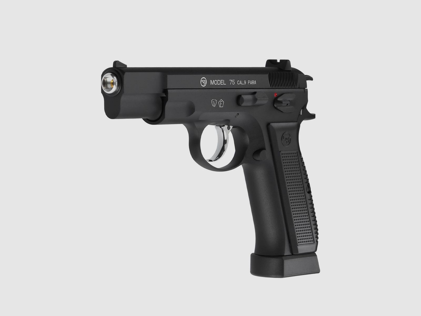 Luftpistolenset CZ 75 4,5 mm Stahl BB Co2-Pistole Vollmetall Blow Back (P18) + 10 Co2-Kapseln + 1500 Stahl-BB's 4komma5