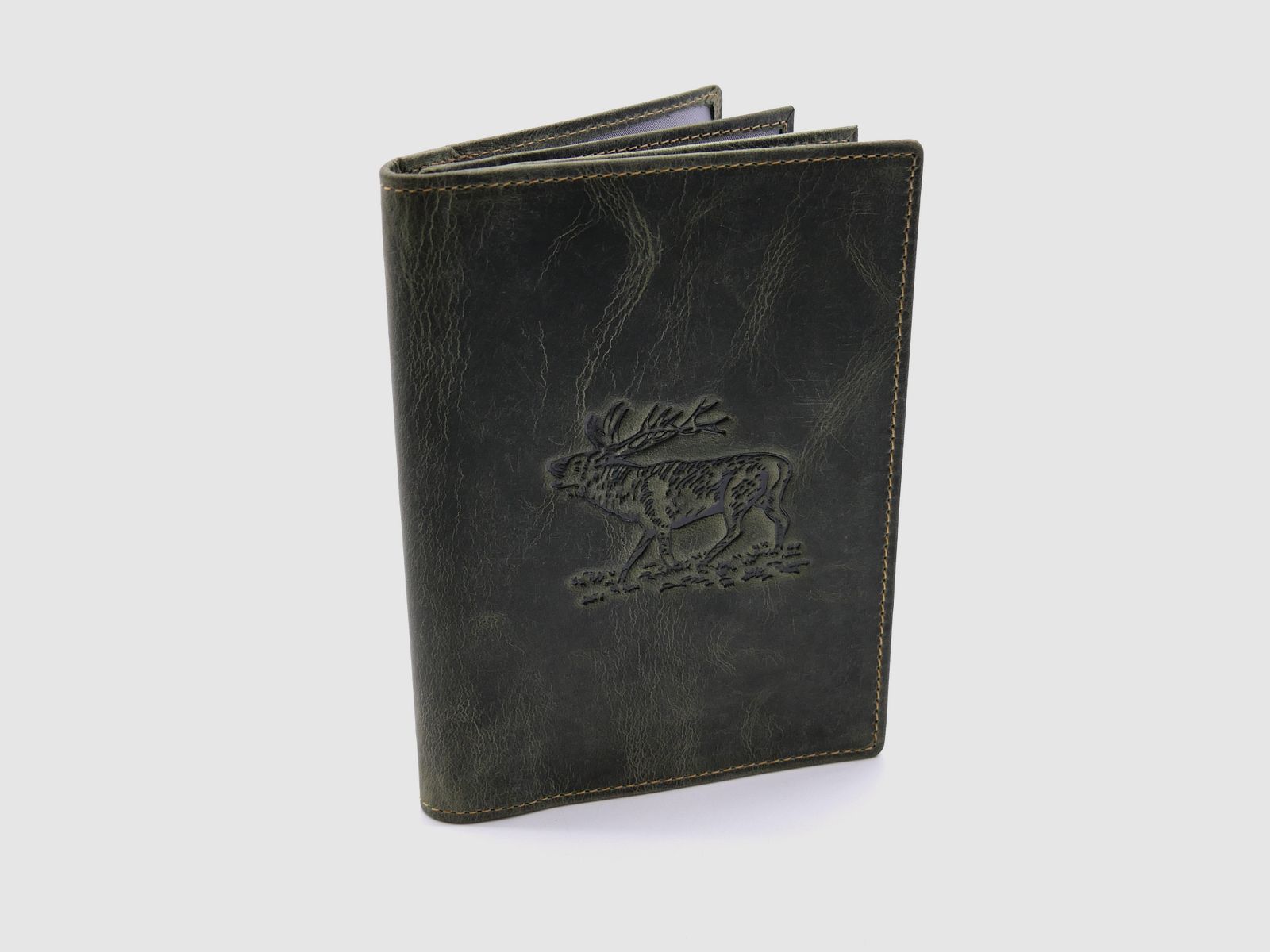 Greenburry leather hunting license folder ID folder case deer olive 328B-stag-30