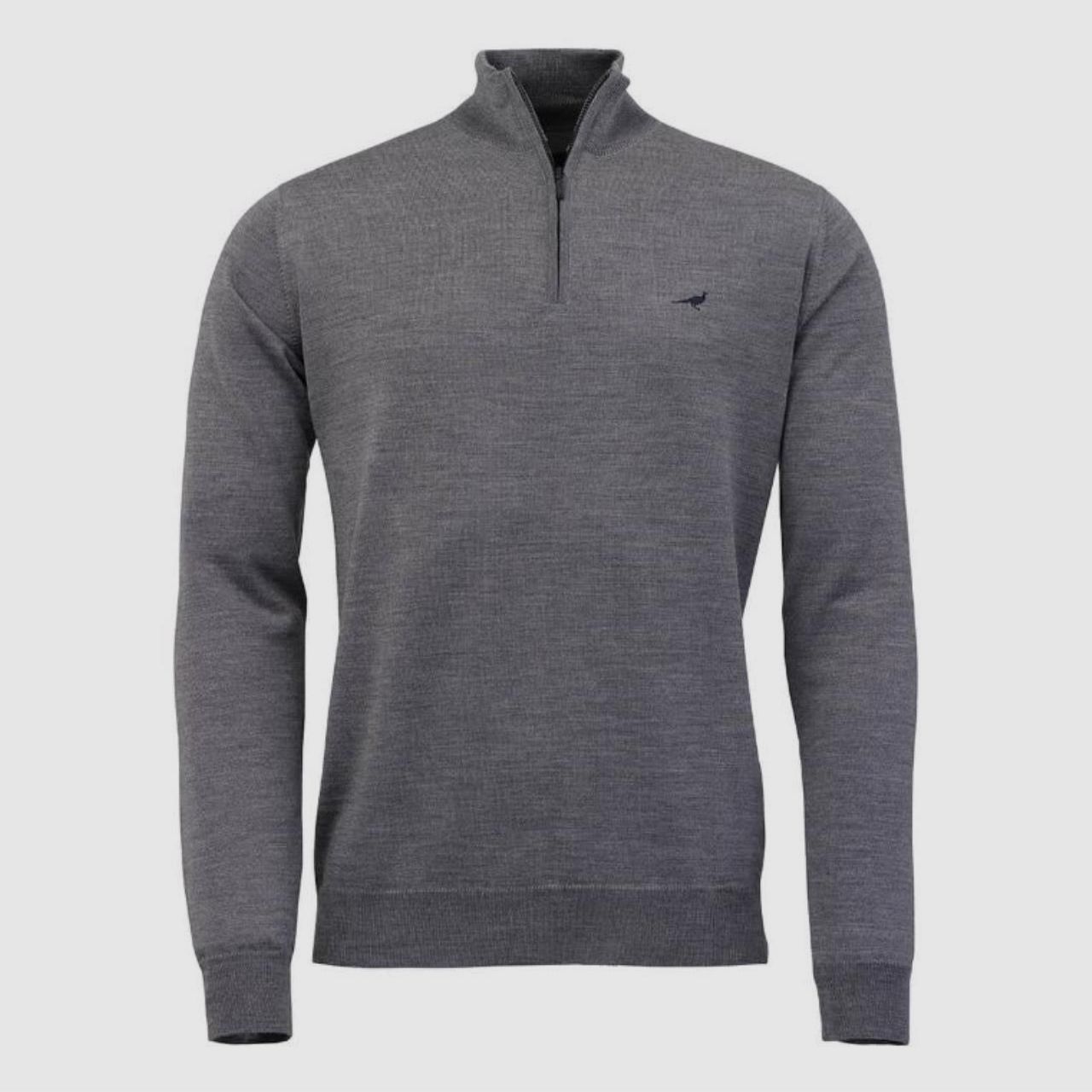 LAKSEN NORFOLK ZIP-NECK BLUSE, OVERCAST