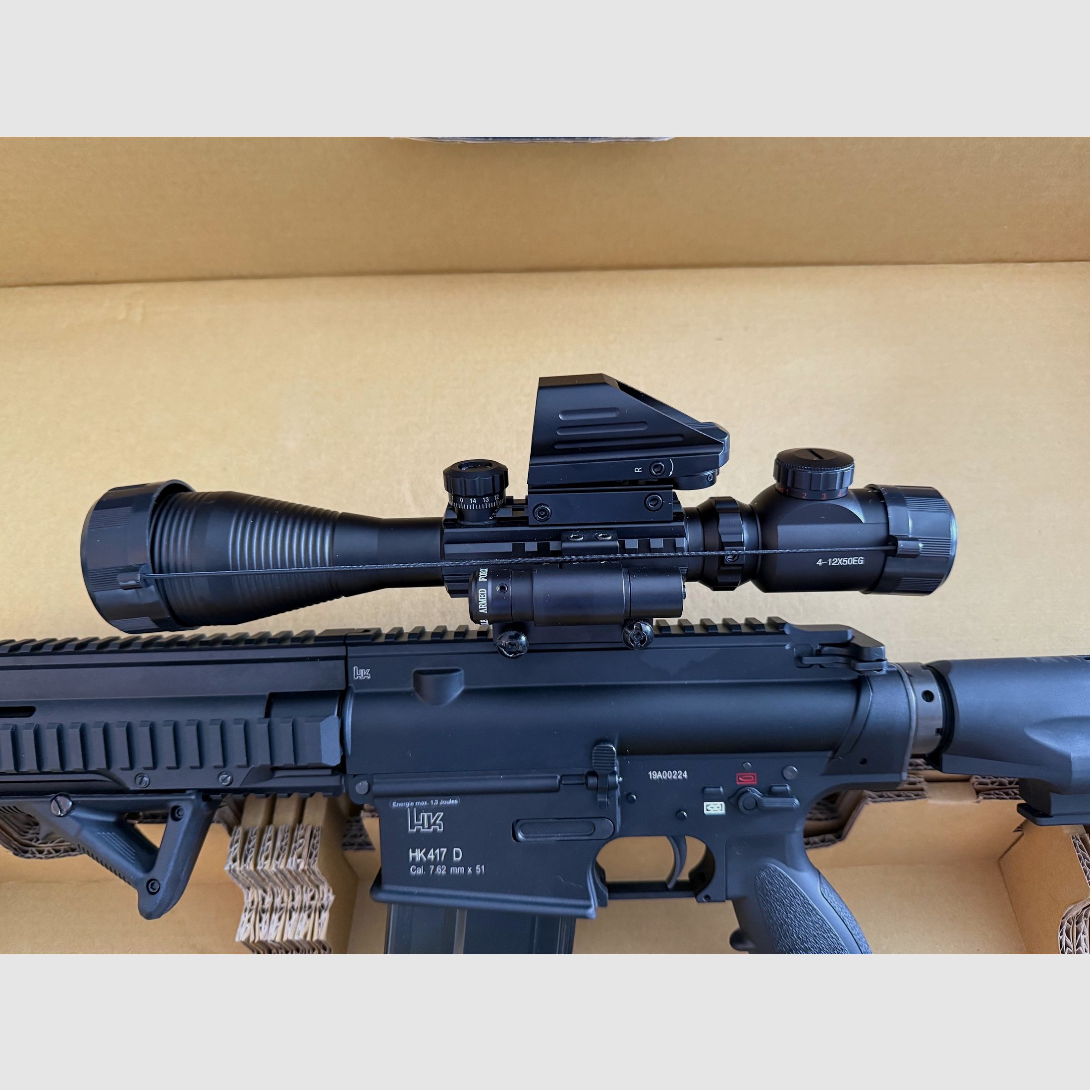 Umarex Heckler & Koch HK470GBB inkl. 4-12x50 Zielfernrohr beleuchtet Entfernungsmesser