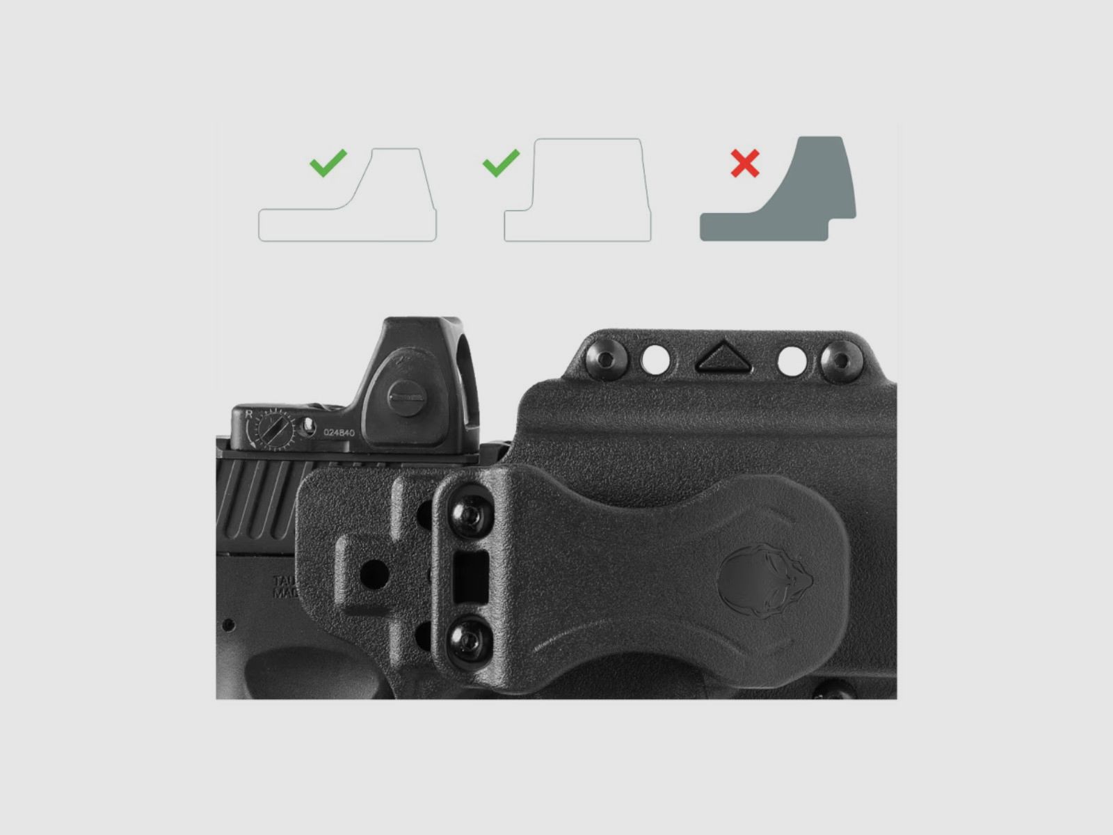 Alien Gear Holsters – Photon-holster – H11, IWB/OWB, met zaklamp – PHO-0985-L1-D, afbeelding 4 van 5