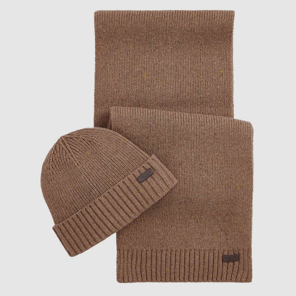 Barbour Set Carlton Fleck Beanie&Scarf Sandstone
