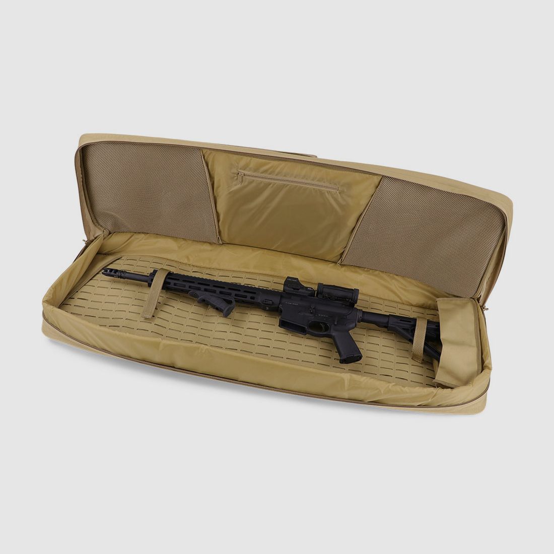 Housses d'armes d'hiver Sac tactique 110 cm – Laser-Cut MOLLE, système de transport de sac à dos, nylon 1000D (Dune)