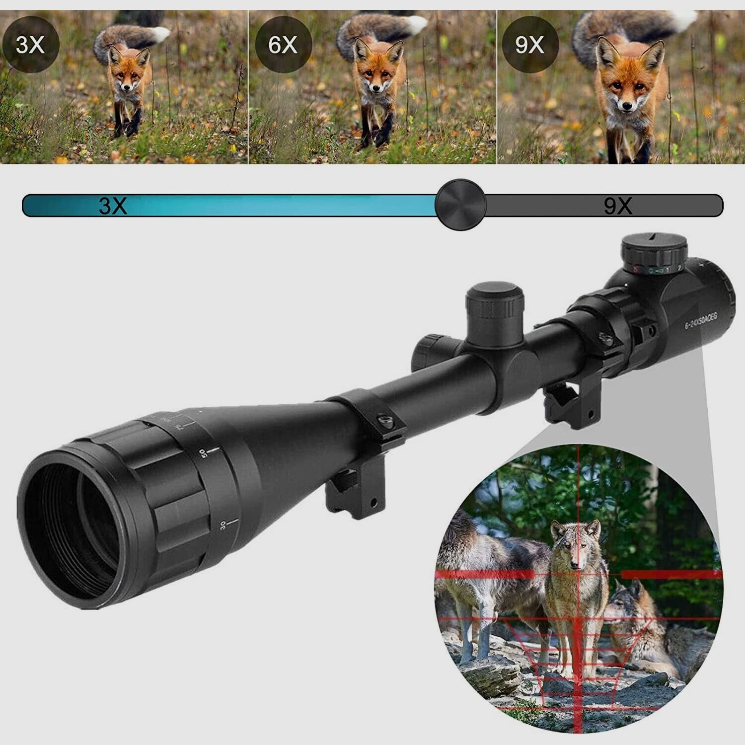 3-9 x 40 Gewehrzielfernrohre, 3 - 9 fache - Vergrößerung für Jagd, Softair