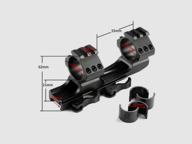 Doppelt Montage Ringe, 30mm/25.4mm Durchmesser, für 20 mm Picatinny oder Weaver-Schiene