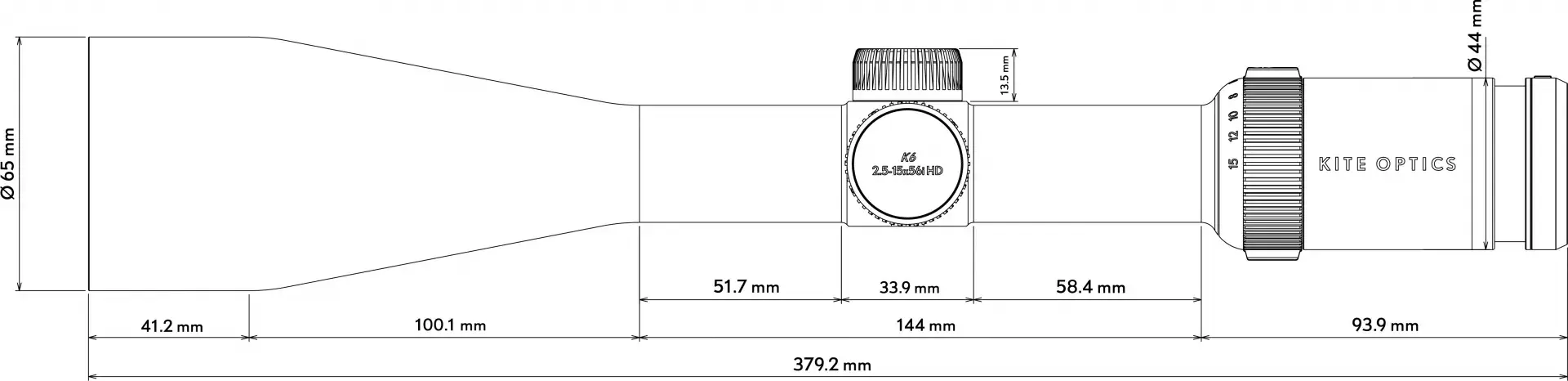 Kite Optics K6 2,5-15x56i HD telescopio, immagine 8 di 8