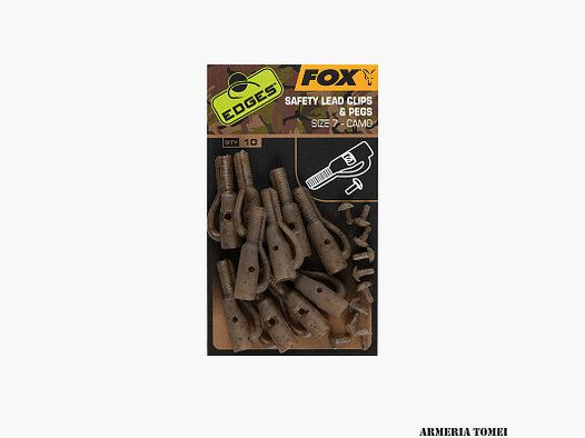 FOX – EDGES™ SAFETY LEAD CLIPS & PEGS SIZE 7 – CAMO (10PCS)
