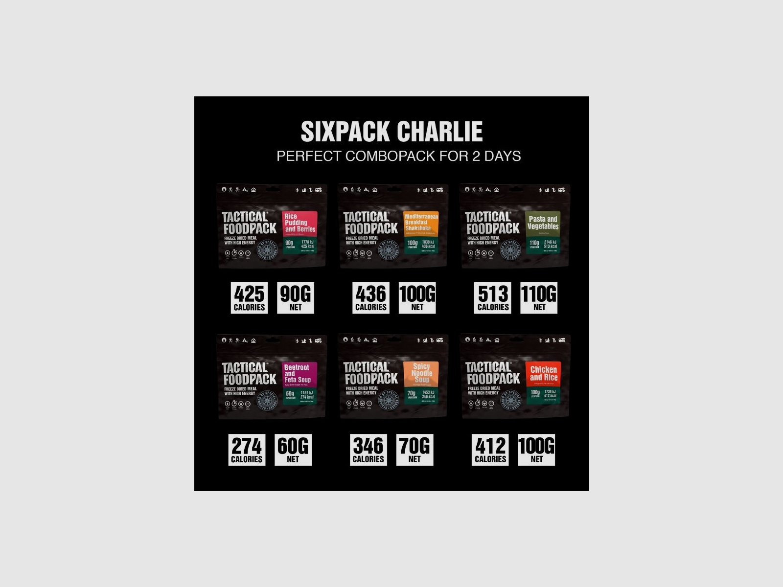 TACTICAL FOODPACK Sixpack CHARLY 530g