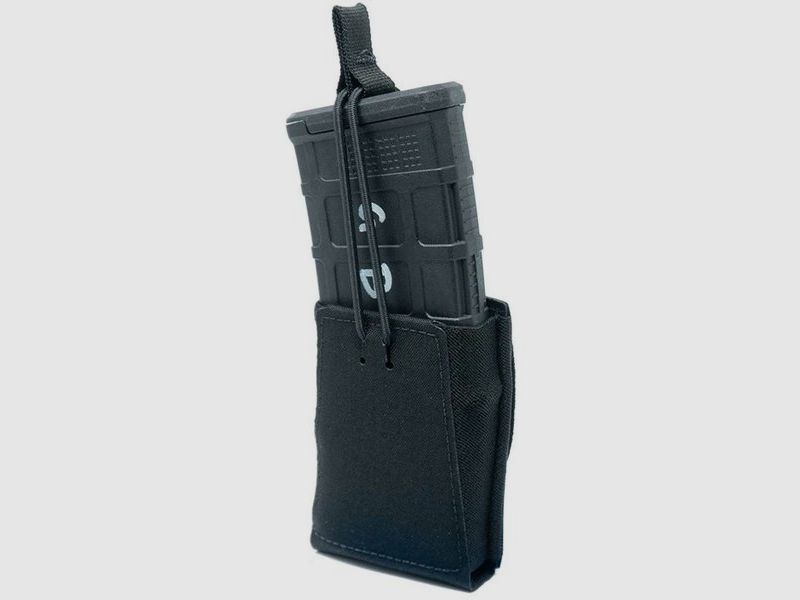 GBRS GROUP Support de chargeur simple pour fusil 7,62mm avec rétention bungee (noir)