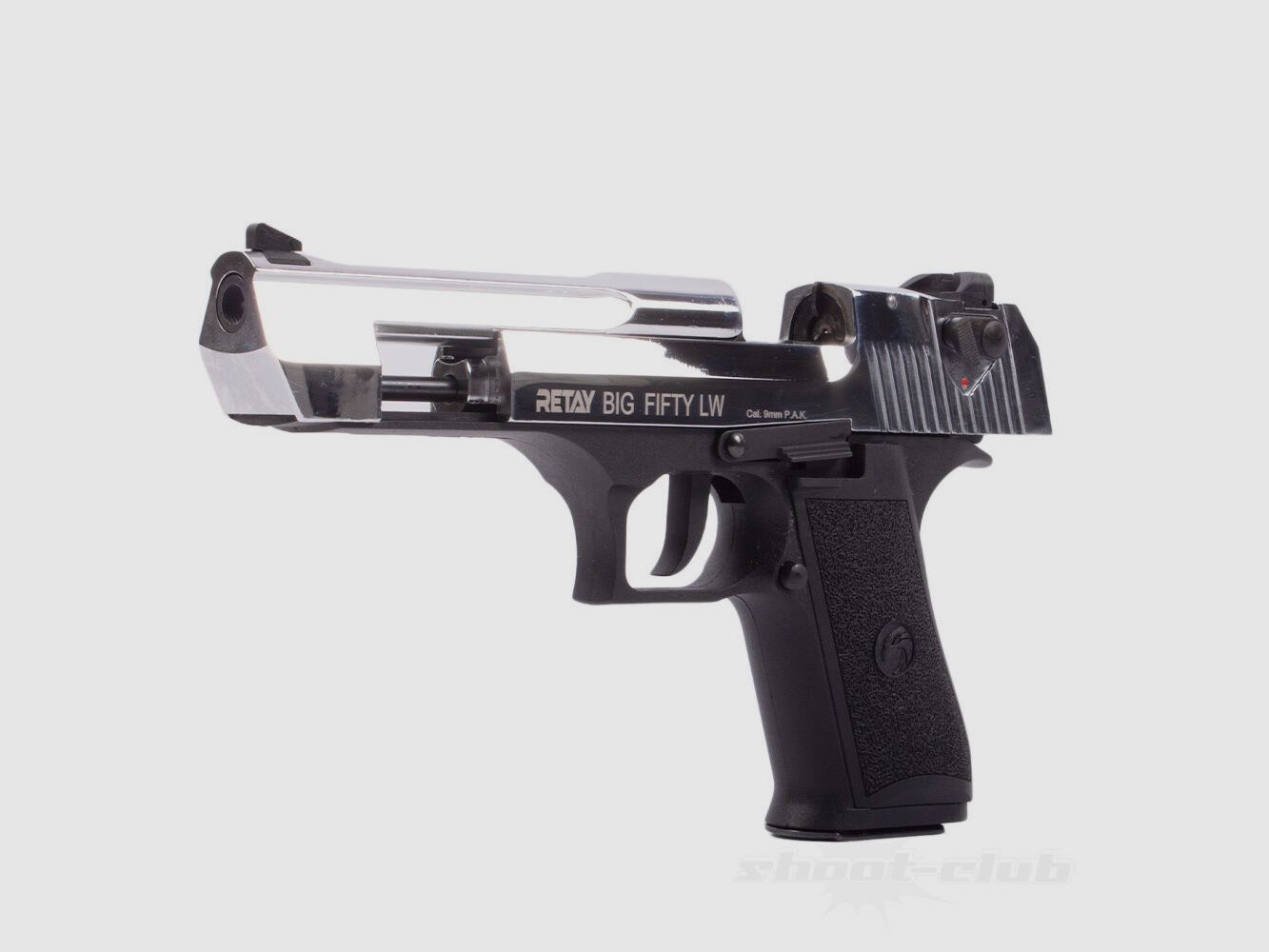 Retay Big Fifty LW Schreckschusspist 9mmP.A.K Hochglanz-Chromfinish