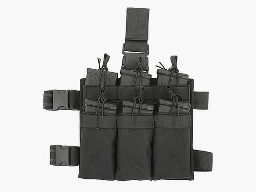 M4/AR-15 Six-Mag Stacker Drop Leg Panel - Black [8FIELDS]