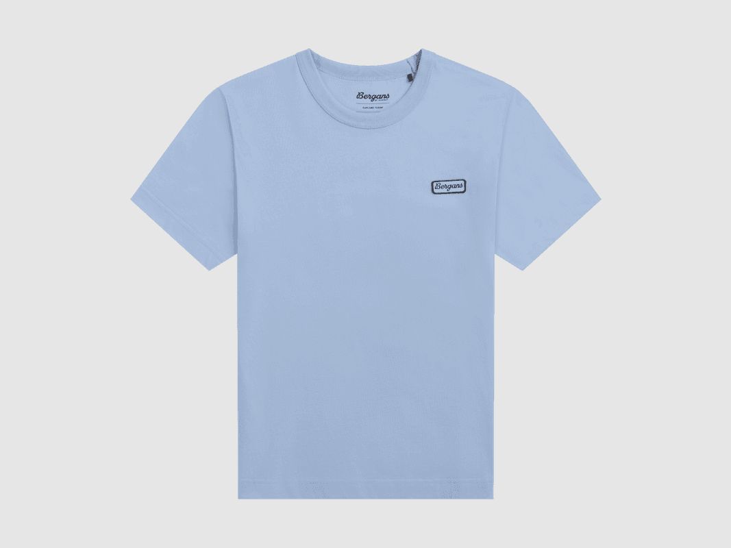 Bergans Logo Katoenen T-shirt Dames Cool Blue L