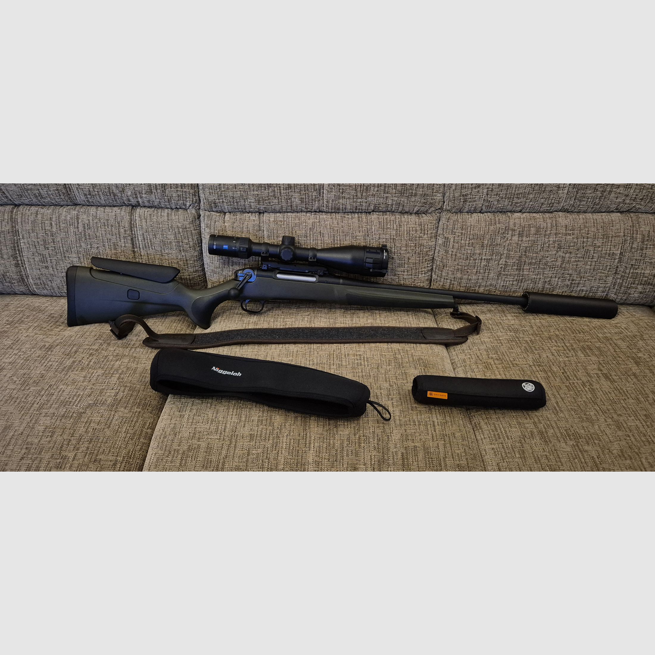 Ensemble complet Haenel NXT Composite + Zeiss V4 3-12x56 + Jaki silencieux