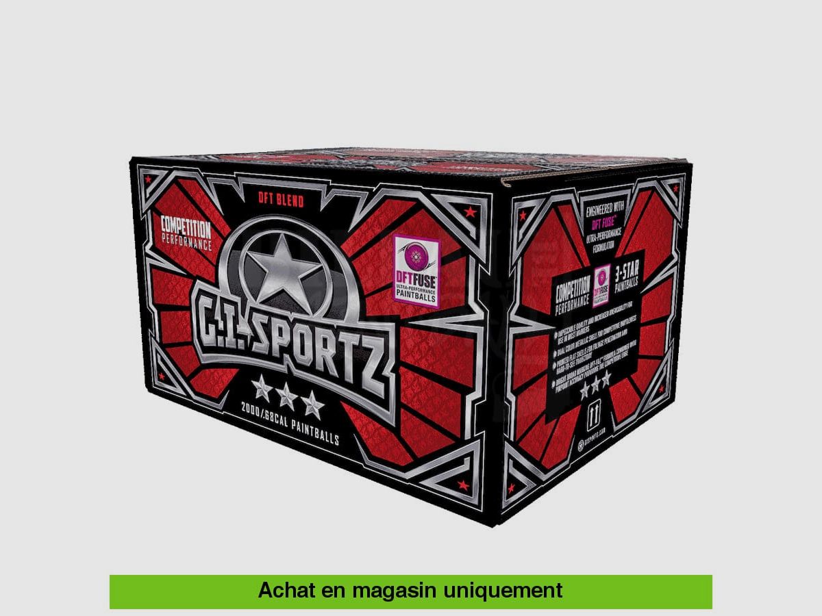 Caisse de 2000 billes de Paintball cal .68 Gi Sportz 3 étoiles