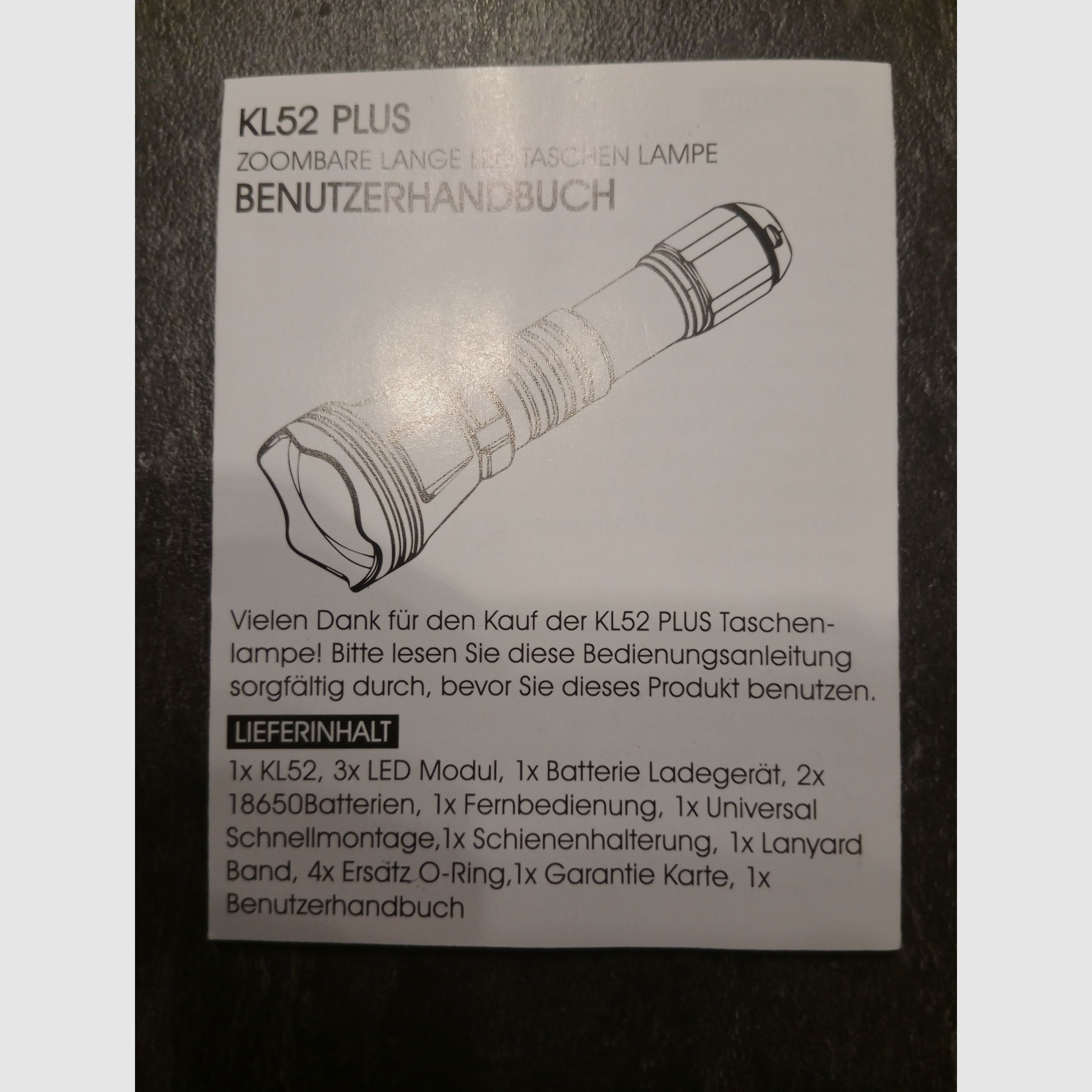 Taschenlampe Opendo KL52 Plus 