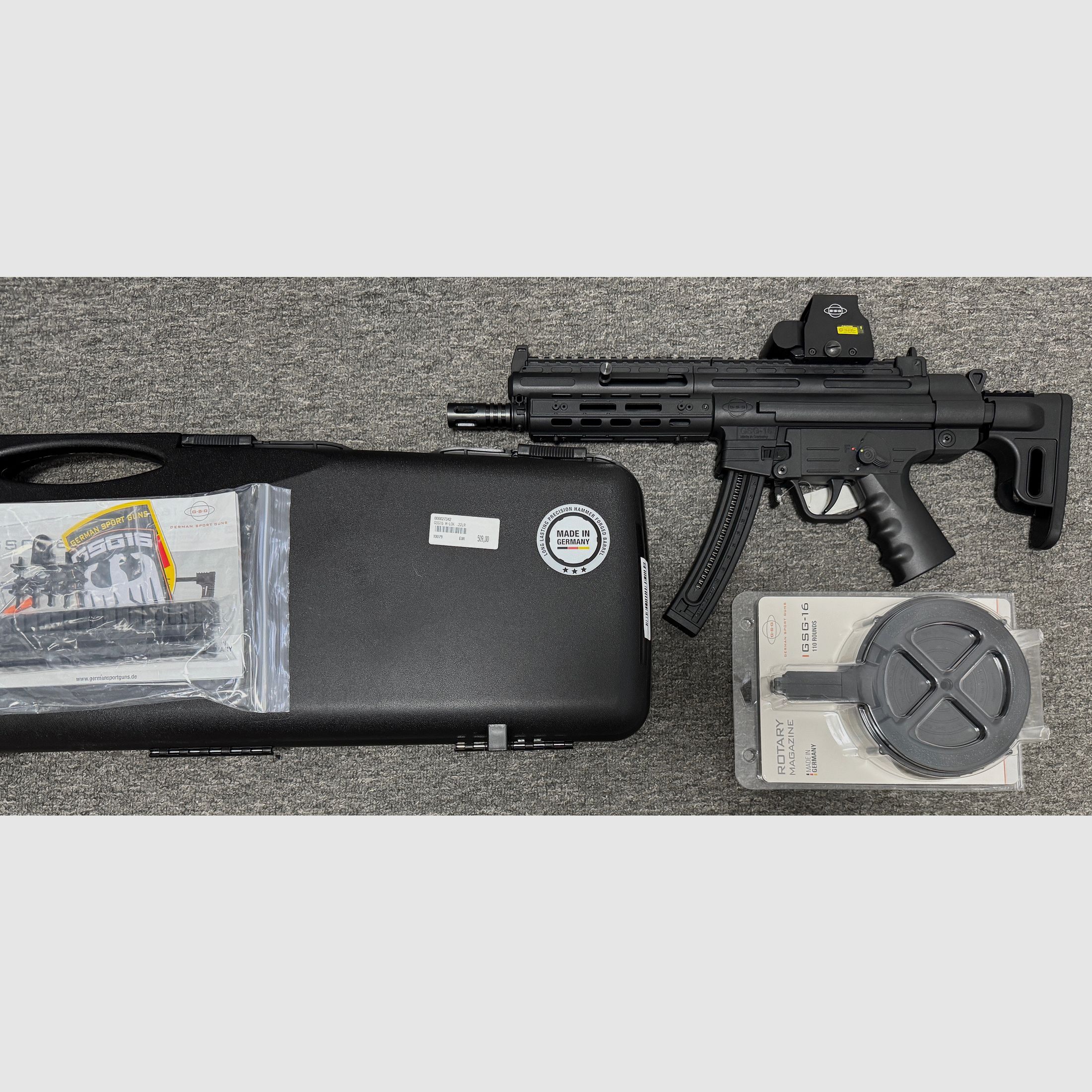 GSG 16 M-LOK Super Set .22lfb + GSG Optik + 22 & 110 Schuss Magazin