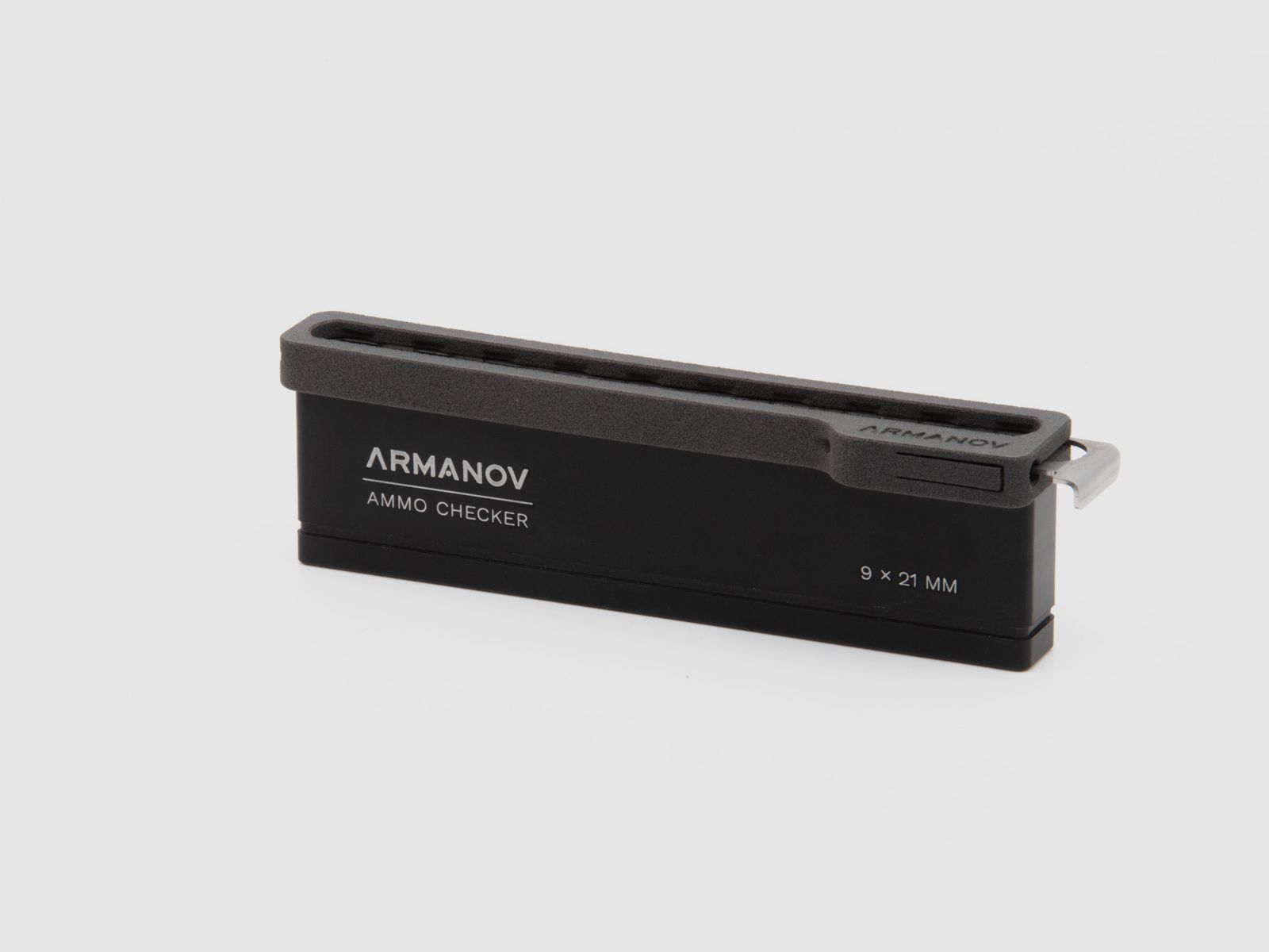 ARMANOV ​​​​​Sprawdzacz amunicji 10 szt. z pokrywą do szybkiego transferu i sprawdzaczem OAL - 9x21 mm