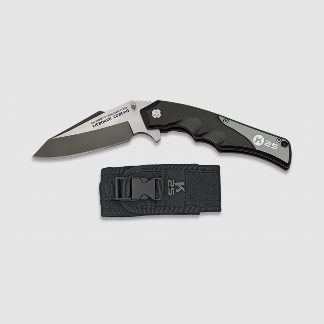 K25 Taschenmesser mit schräger Klinge inkl. Nylonetui