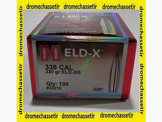 Doos 100 projectielen HORNADY ELD-X 230grs kal. 338 ref. 33210