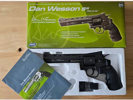Softair Dan Wesson 6" w.Neu 1x benutzt in OVP